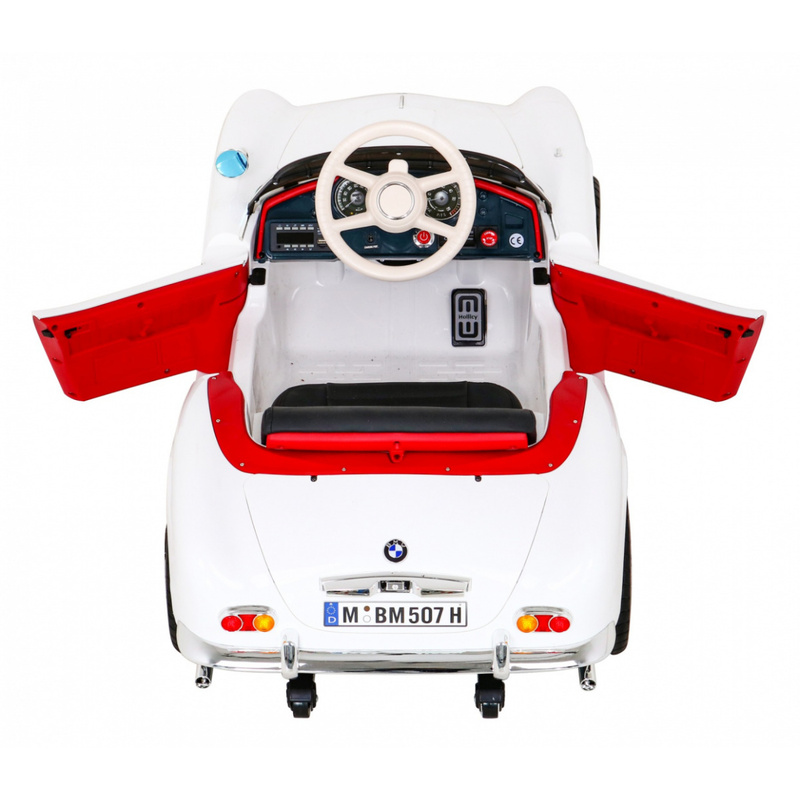 BMW 507 Retro vienvietīgs elektromobilis, balts