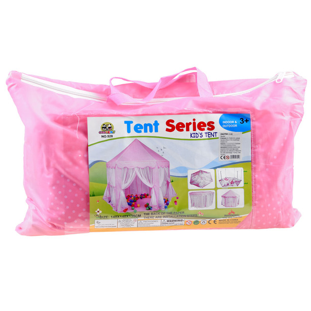 Bērnu telts – pils, rozā