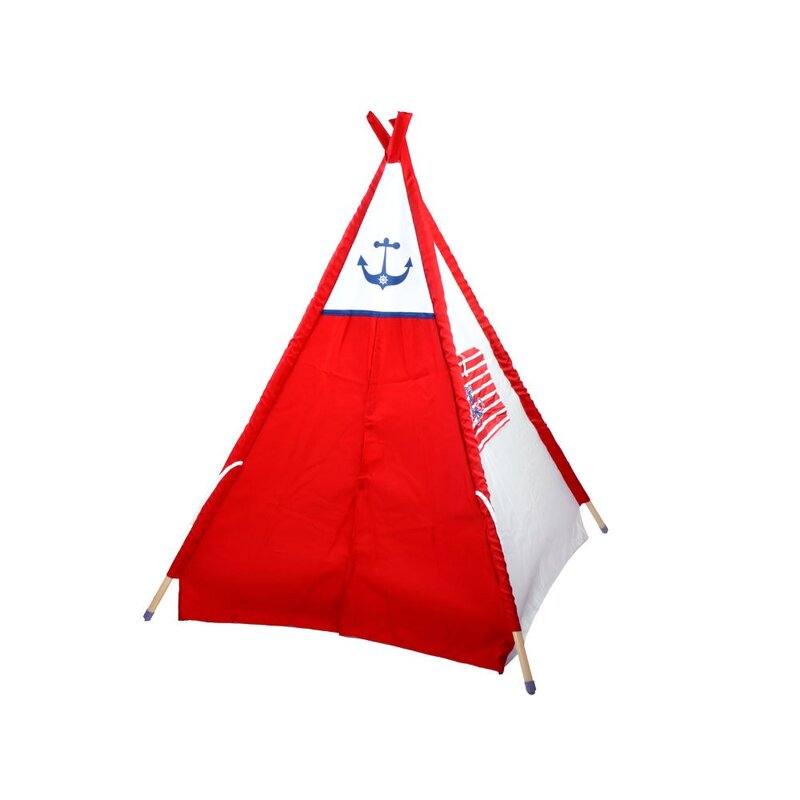 Bērnu telts Tipi, sarkana ar baltu