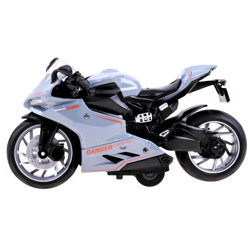 Rotaļu motocikls "Diecast modelis", pelēks
