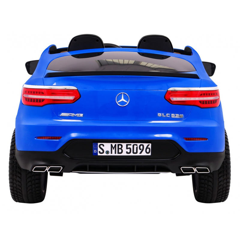 Mercedes GLC 63S elektriskais divvietīgais automobilis, zils