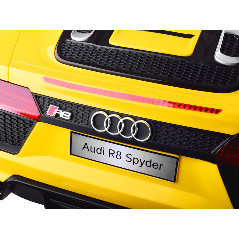 Audi R8 vienvietīgs elektromobilis bērniem, dzeltens