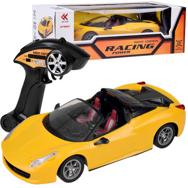 RacingPower tālvadības sporta automašīna, dzeltena