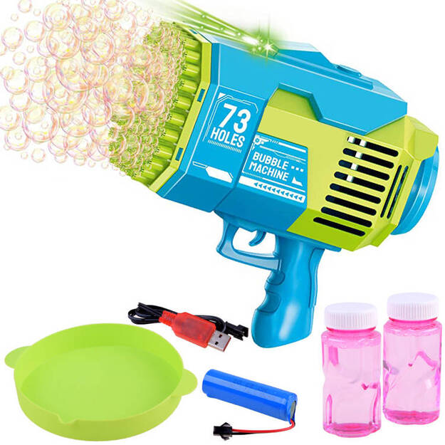Bazooka ziepju burbuļu pistoles rotaļlieta, zaļa