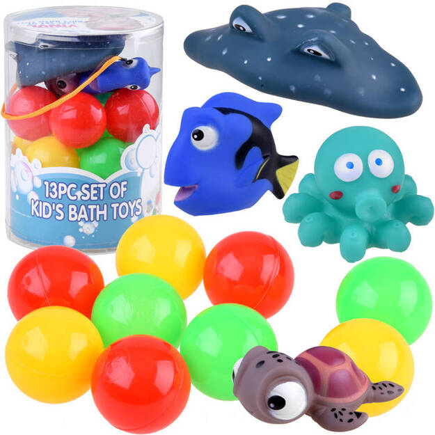 Krāsains vannas rotaļlietu komplekts, jūras dzīvnieki