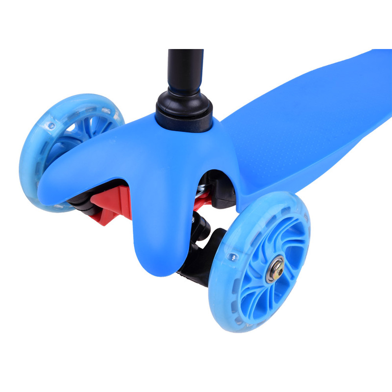 Trīsriteņu līdzsvara skrejritenis ar izgaismotiem riteņiem, zils