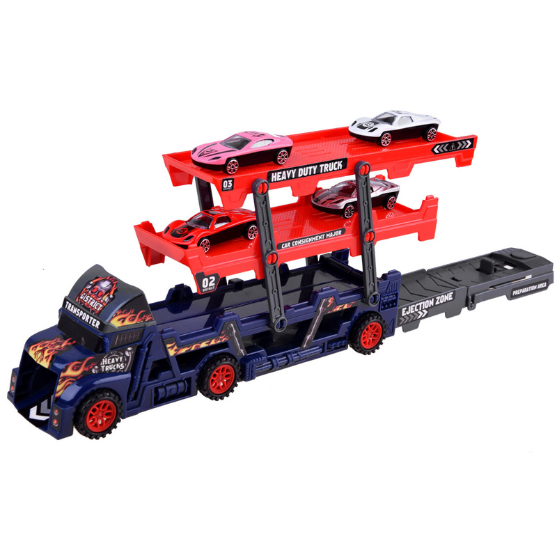 Traktors ar rotaļu automašīnām