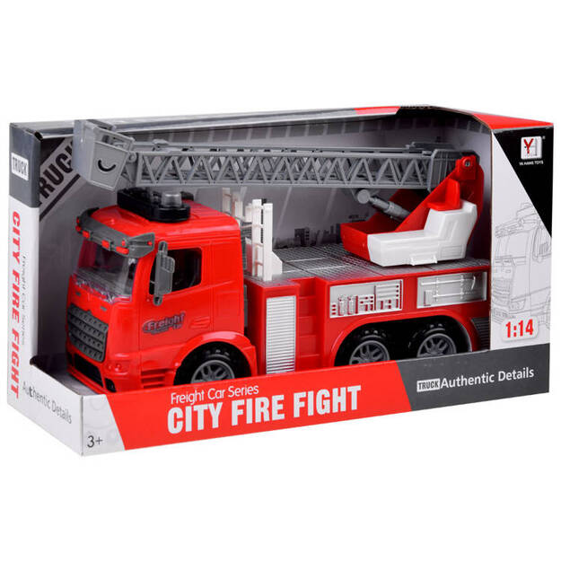 Pilsētas ugunsdzēsēju ugunsdzēsēju automašīna, sarkana