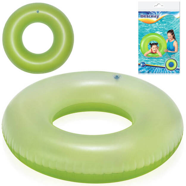 Bestway Piepūšamais peldēšanas ritenis, 76 cm, zaļš