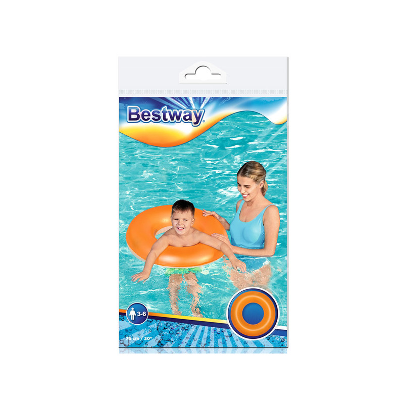 Bestway Piepūšamais peldēšanas ritenis, 76 cm, oranžs