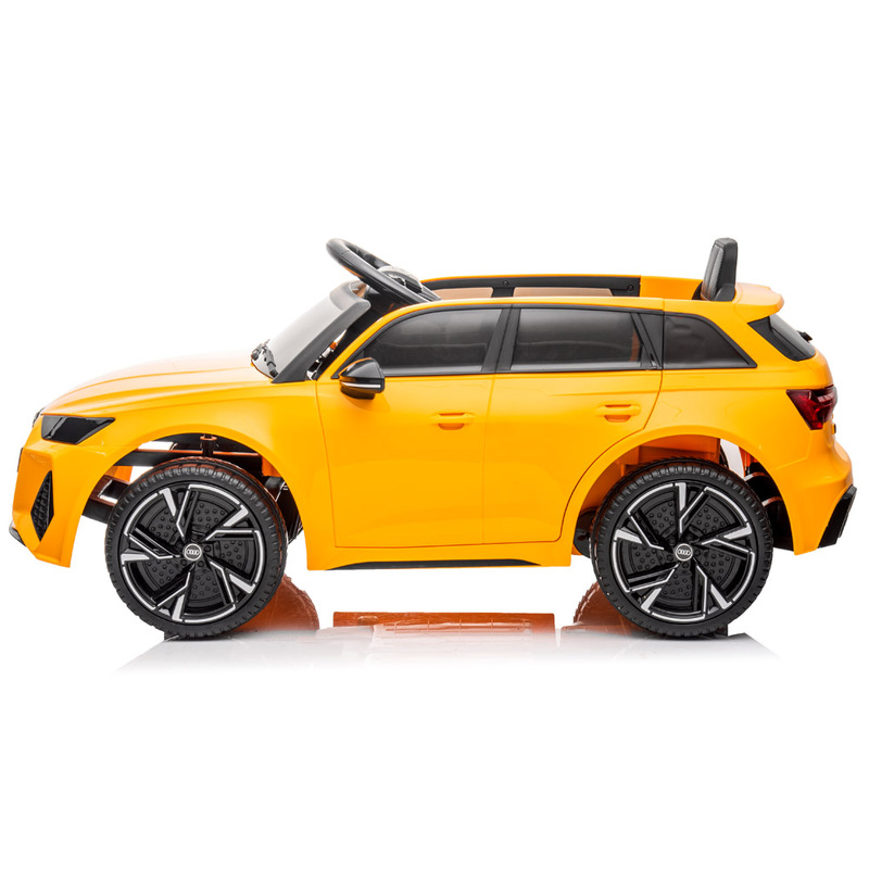 Audi RS 6 vienvietīgs elektromobilis, dzeltens