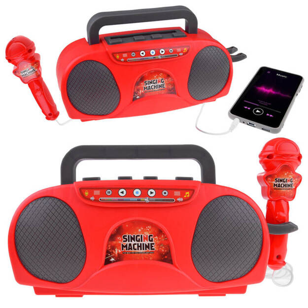Rotaļlietu radio ar mikrofonu, sarkans