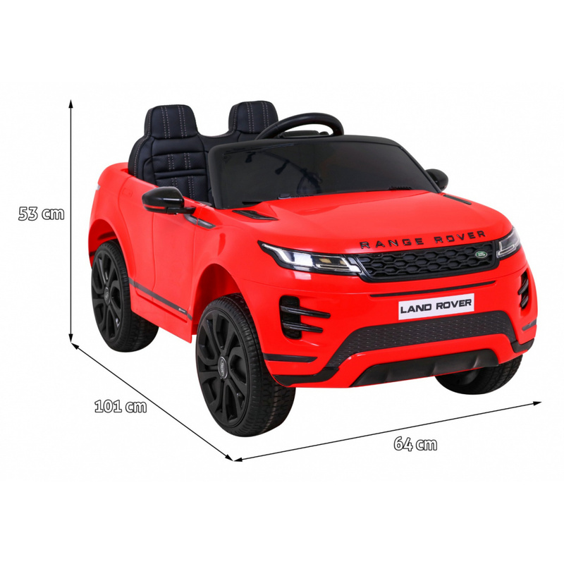 Rang Rover Evoque vienvietīgs elektromobilis, sarkans