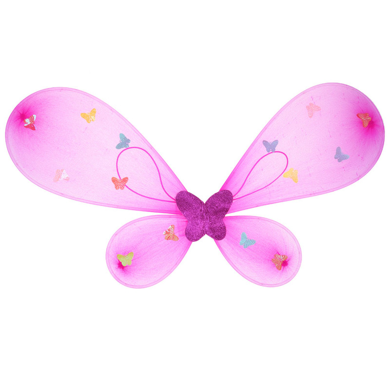 Little Fairy - Tauriņu kostīms, spilgti rozā krāsā