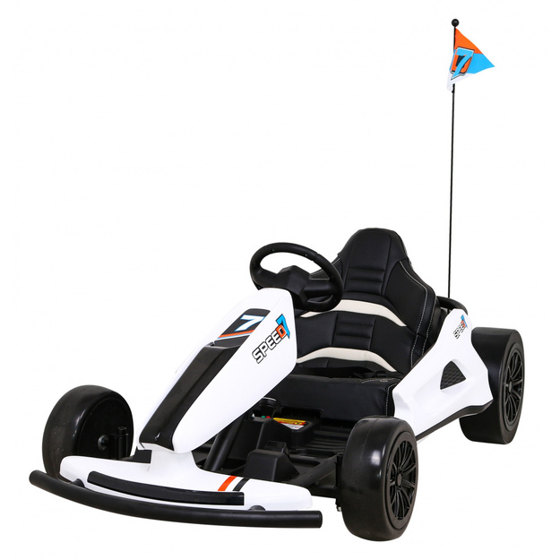  Vienvietīgs elektriskais kartings bērniem Speed 7 Drift King, balts
