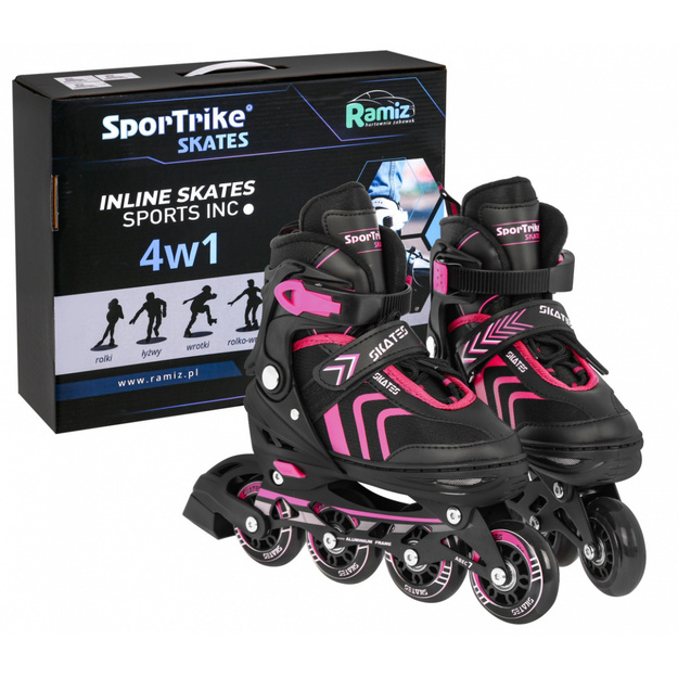 Transformējamas skrituļslidas - Sport Trike, 35-38, rozā krāsā