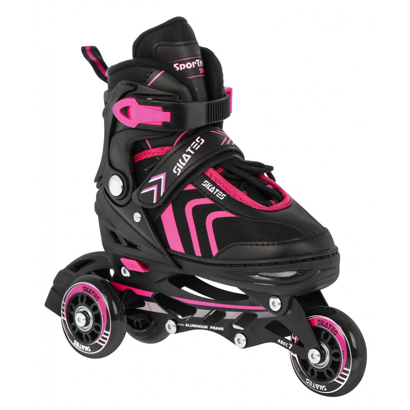 Transformējamas skrituļslidas - Sport Trike, 39-43, rozā krāsā