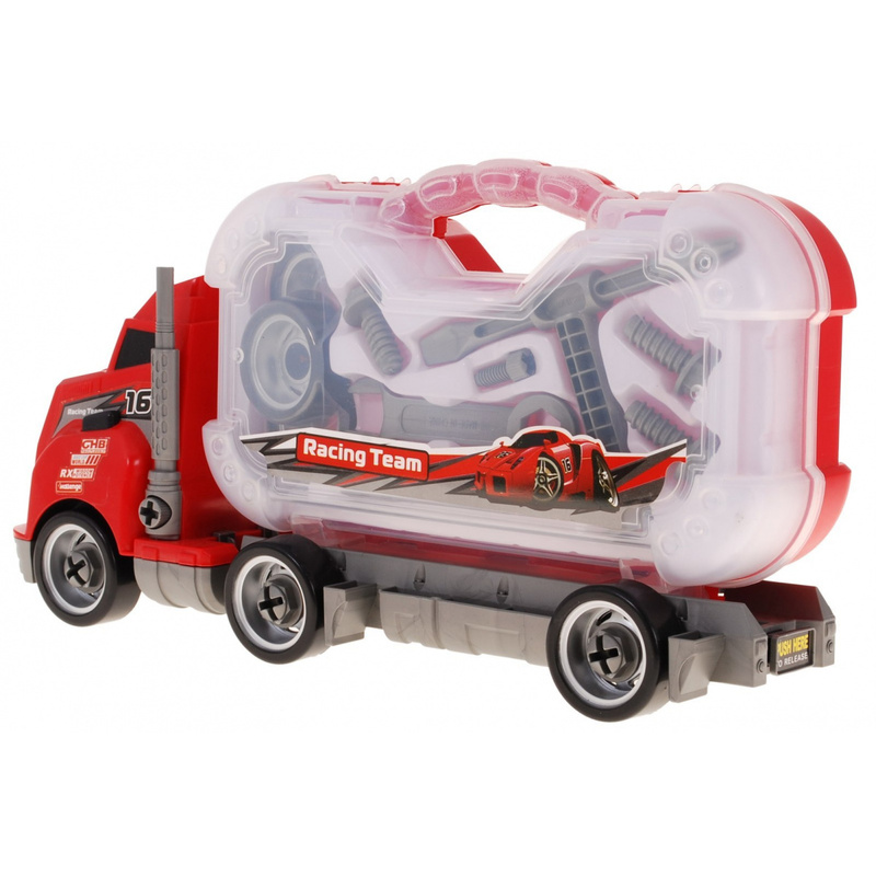 Rotaļlietu kravas automašīna ar instrumentu kasti