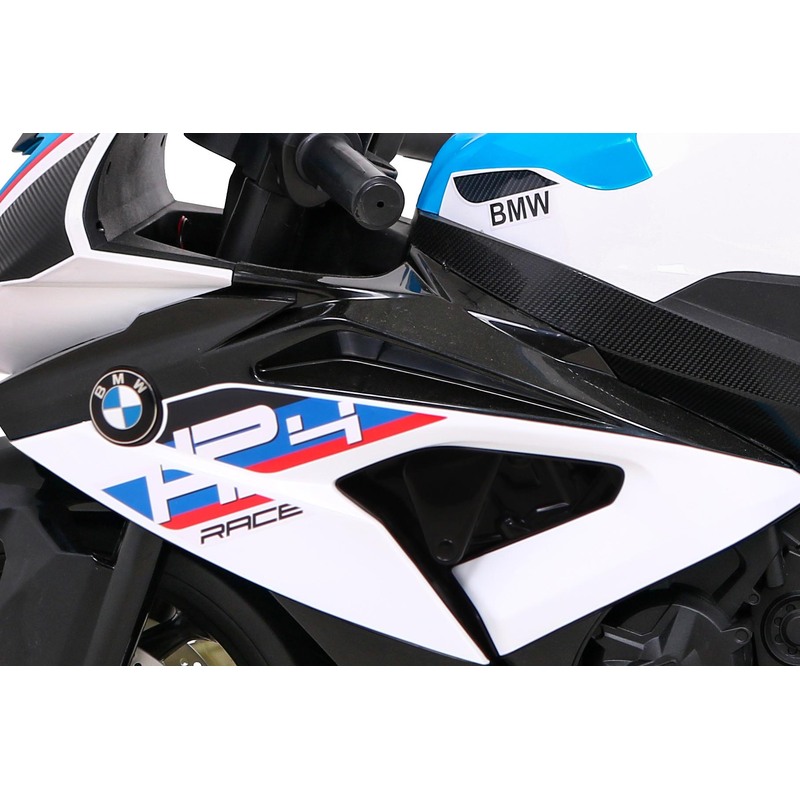 Bērnu elektriskais motocikls - BMW HP4, balts