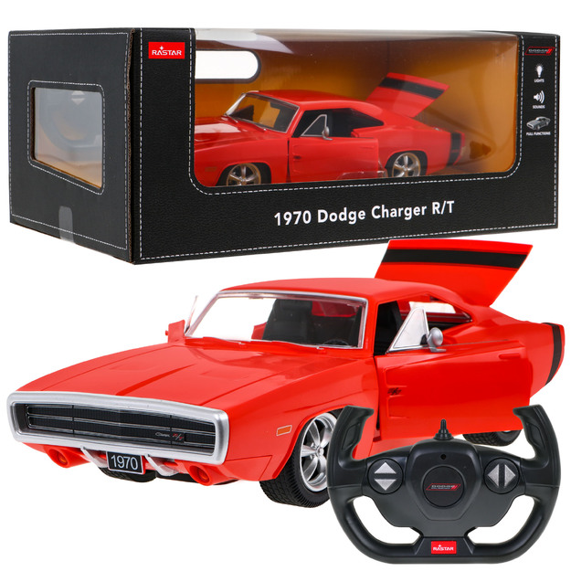Dodge Charger tālvadības pults, 1:16, sarkans