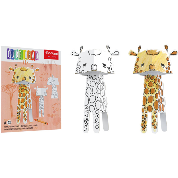Kartona 3D žirafe krāsošanai