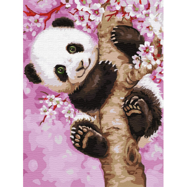 Gleznošana pēc skaitļiem, Panda 30x50 cm