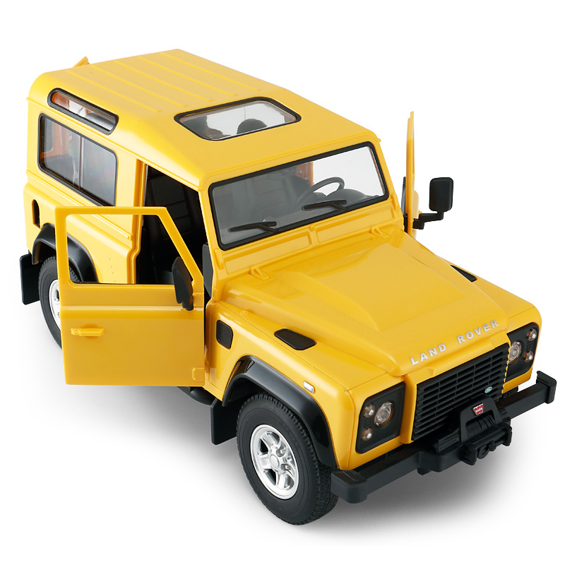 Land Rover Defender tālvadības pults, 1:14, dzeltens