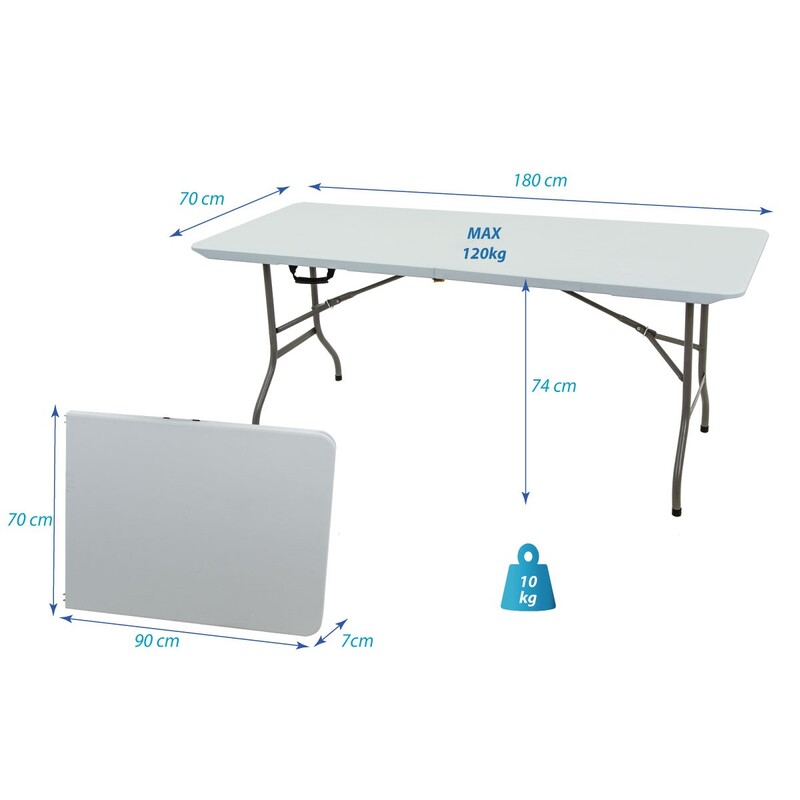 Izvelkamais galds, 180x70 cm, balts
