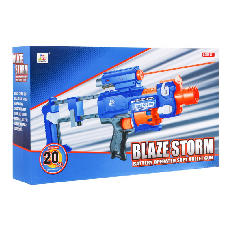 Liels rotaļu ierocis ar Blaze Storm sānu plāksnēm