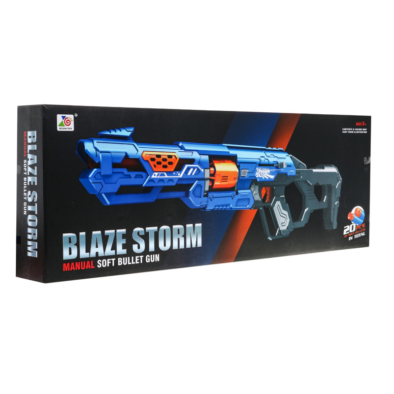 Bērnu ierocis Blaze Storm ar 20 munīcijam, zils