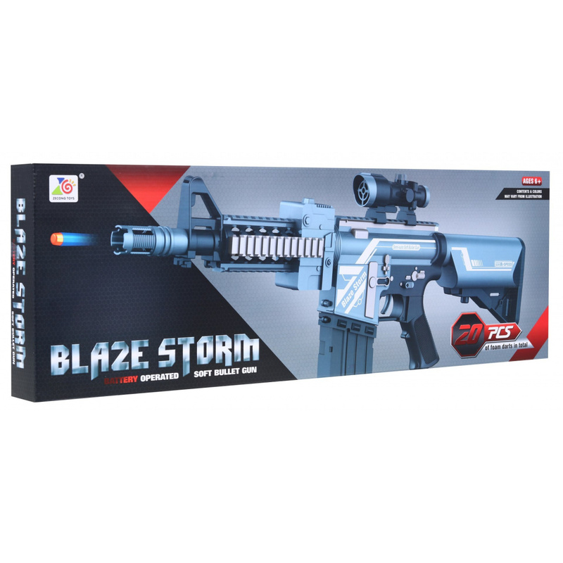 Rotaļu "Blaze Storm" ierocis, sudraba krāsā