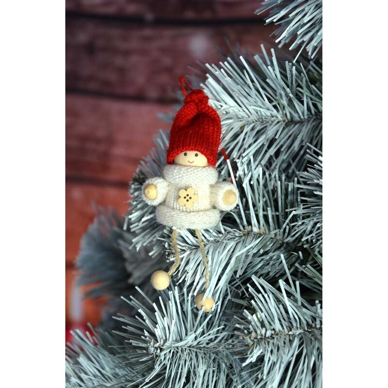 Ziemassvētku rotājums, lelle ar koka salviju
