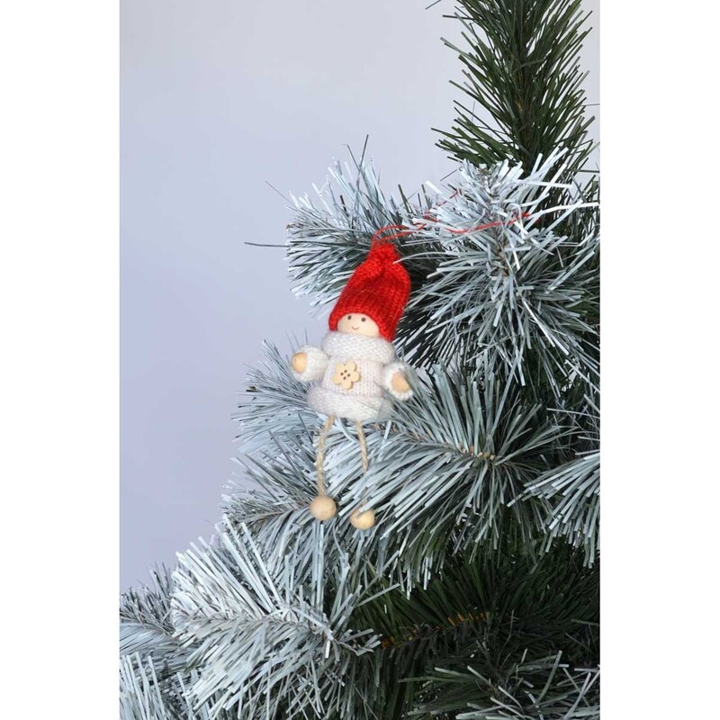 Ziemassvētku rotājums, lelle ar koka salviju
