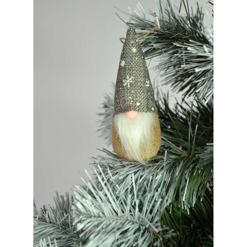 Ziemassvētku rotājums, elfs ar pelēku cepuri
