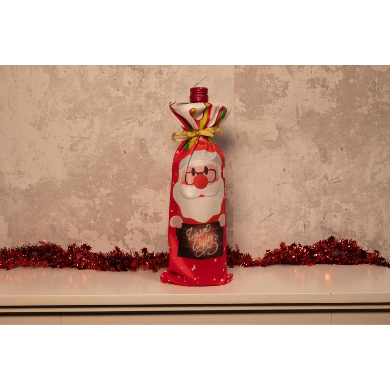 Ziemassvētku maisiņš pudelēm - Santa Claus