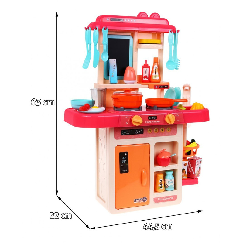 Moderna bērnu virtuvīte, rozā, 63x22x45,5