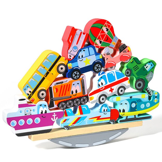 Koka balansēšanas rotaļlieta - Transportlīdzekļi