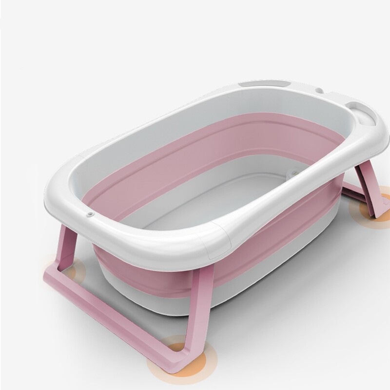 Ceļojumu silikona vanniņa zīdaiņiem, rozā krāsā