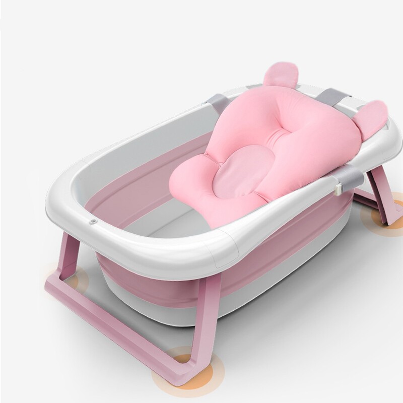 Ceļojumu silikona vanniņa zīdaiņiem, rozā krāsā