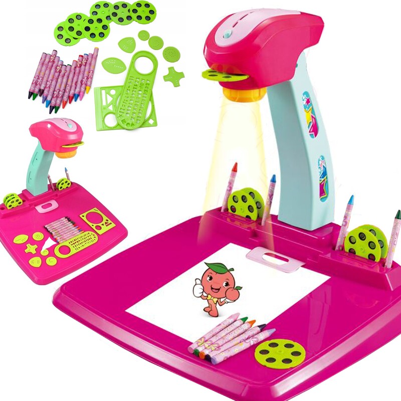 Rotaļlietu zīmēšanas projektors, rozā krāsā