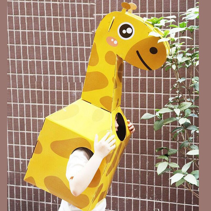Žirafes kostīms bērniem no kartona DIY