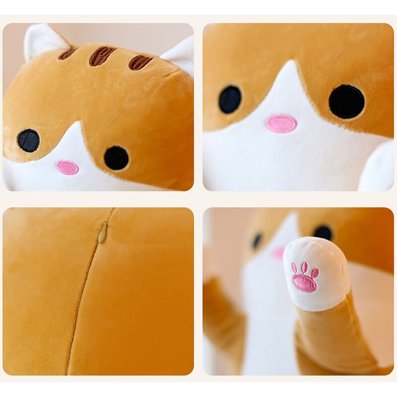 Pliša rotaļlieta iegarena, 70 cm, oranžs kaķis
