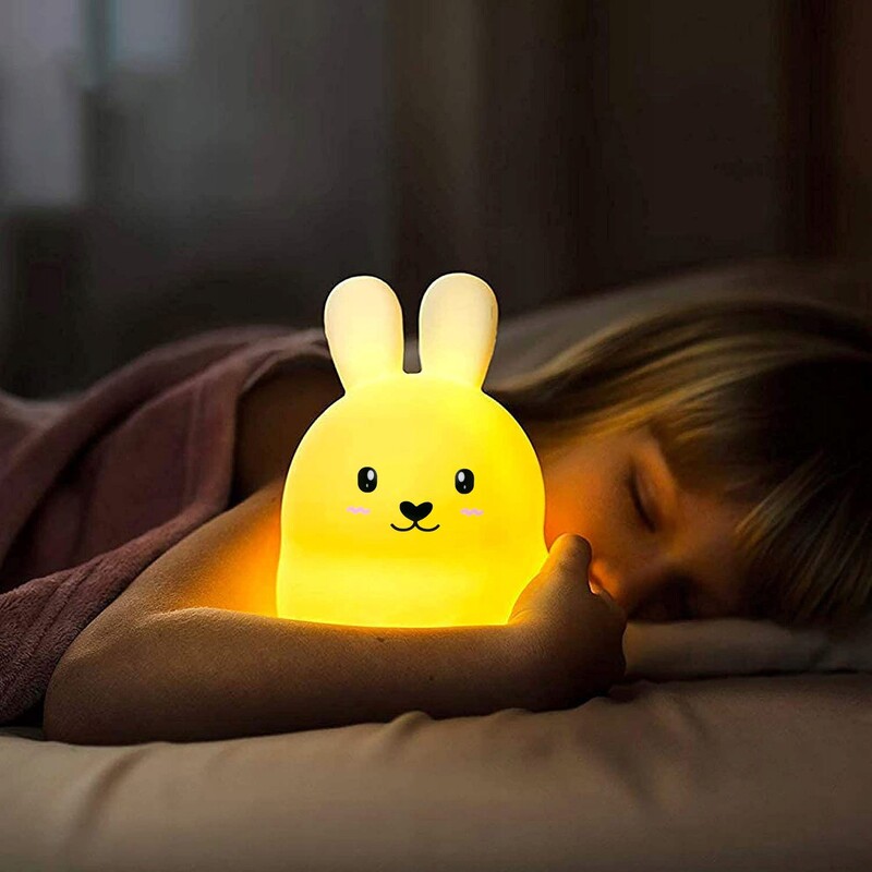 Bērnu LED nakts gaisma, balts trusis