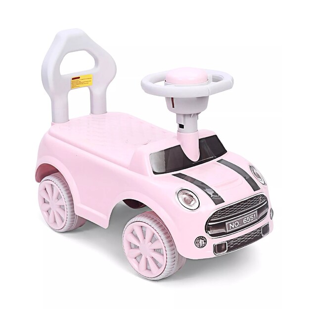 Bērnu stumjamā automašīna "Mini Cooper", rozā