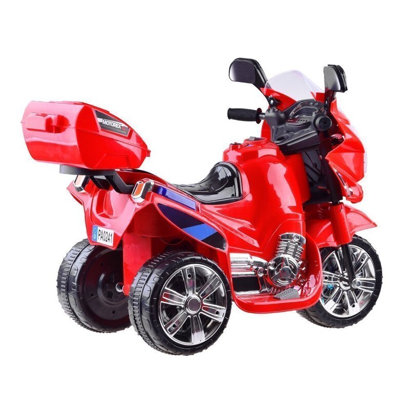 Elektriskais motocikls ar LED gaismām, sarkans
