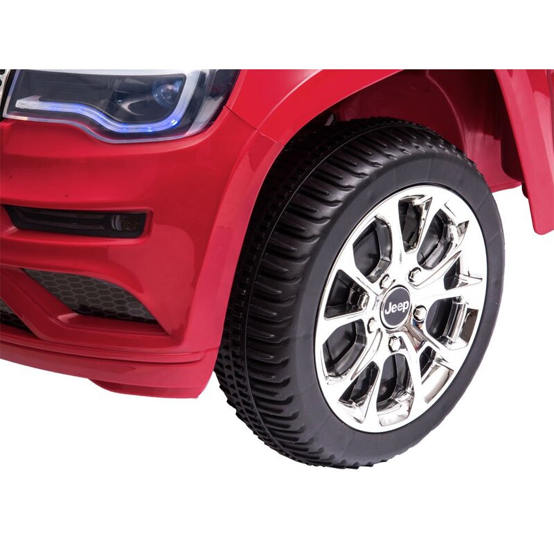 Vienvietīgs elektromobīlis "Jeep Grand Cherokee", lakots sarkans