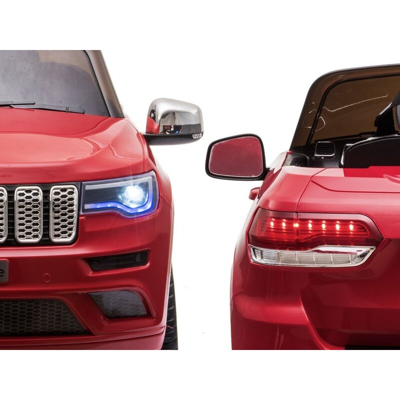Vienvietīgs elektromobīlis "Jeep Grand Cherokee", lakots sarkans
