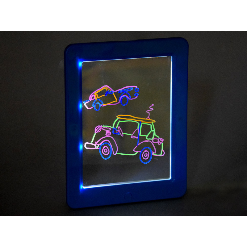 Izgaismota tāfele ar 3D brillēm, zila