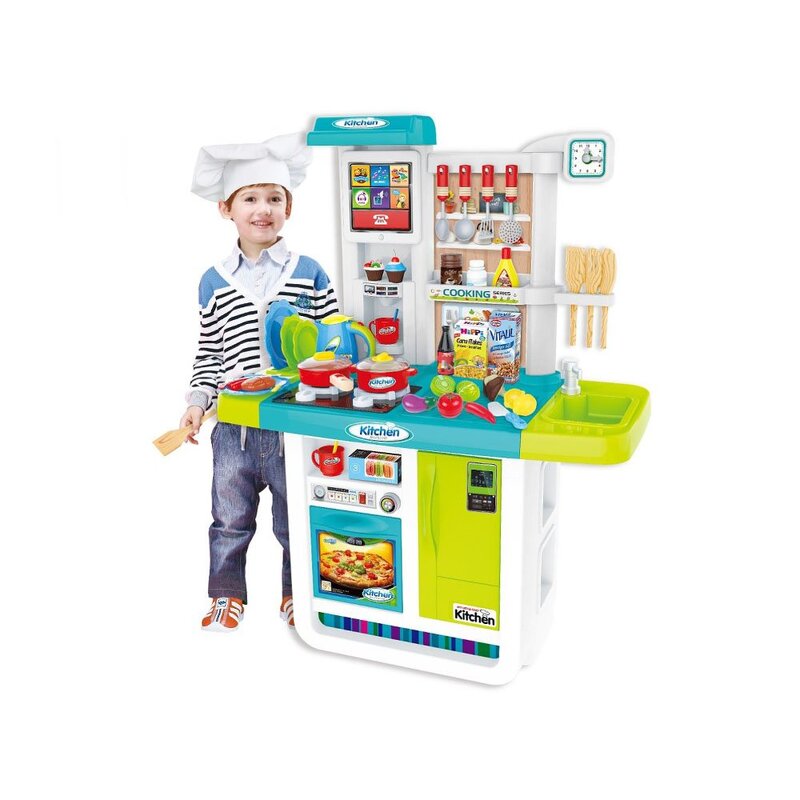 Interaktīvā virtuve bērniem, zila, 98X74X35