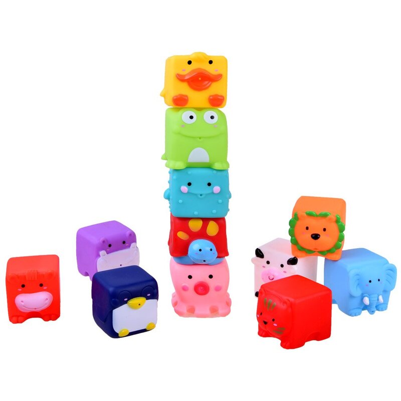 	Gumijas vannas rotaļlietas "Dzīvnieku kvadrātiņi"	
